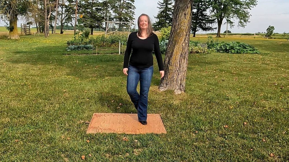 Marjorie dancing outside