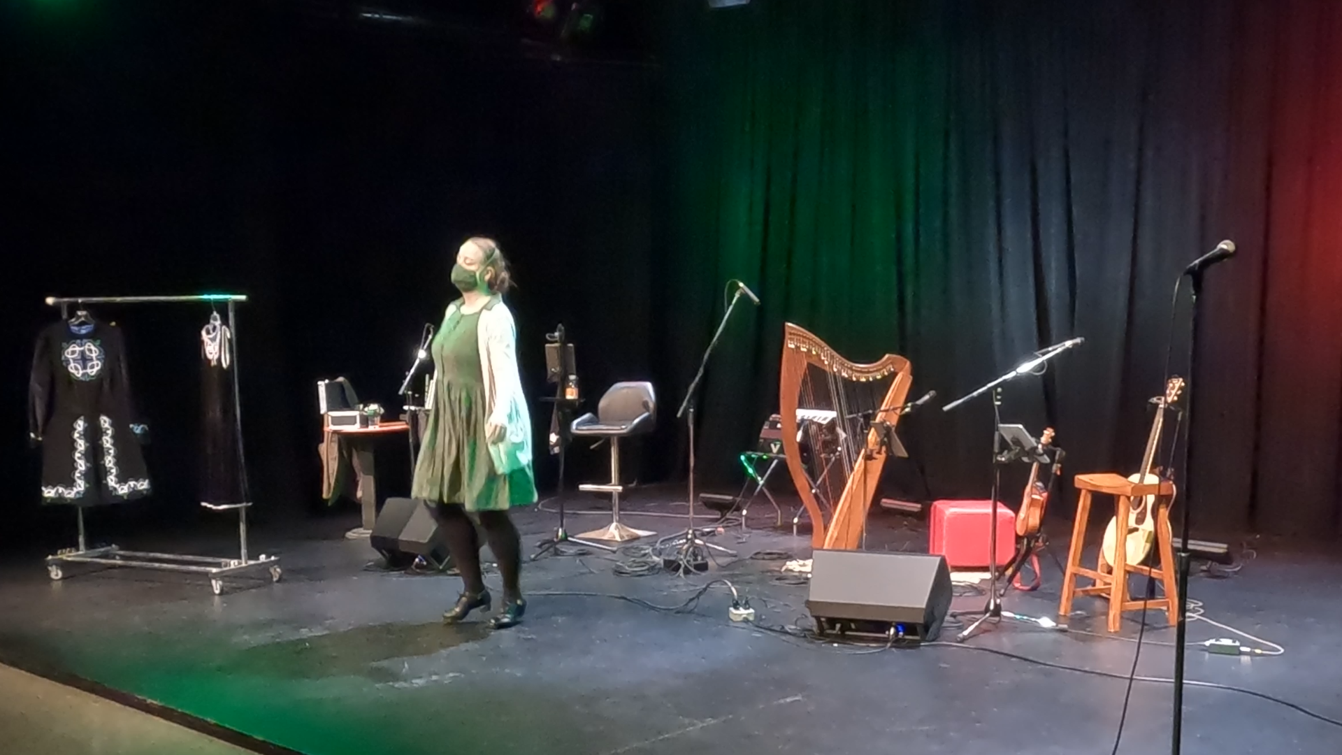 Marjorie performing at a St. Patrick's Day event